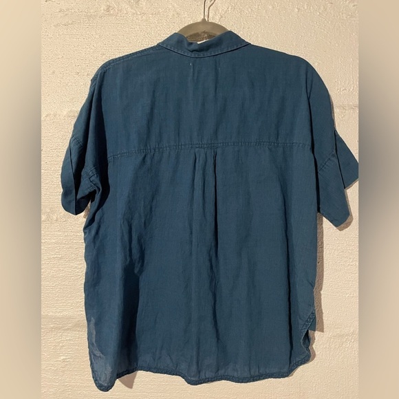 EUC Madewell lightweight short sleeve dark denim blouse, XS - Picture 3 of 3